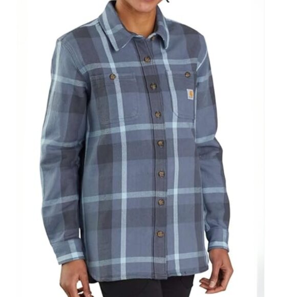 Carhartt Rugged Heavyweight Twill Flannel Plaid Shirt Jacket - Picture 2 of 6